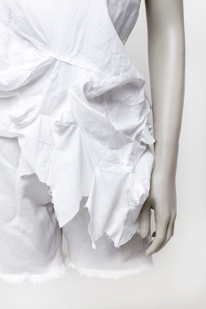 Vintage Comme des Garçons top van wit katoen met ingezette sterren