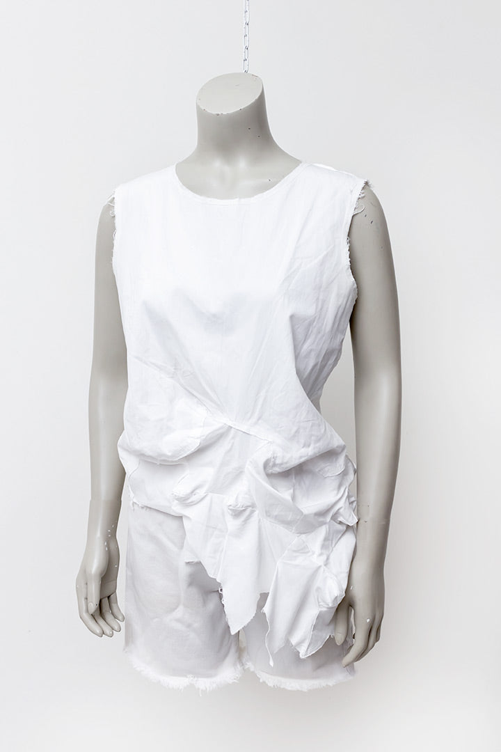 Vintage Comme des Garçons top van wit katoen met ingezette sterren
