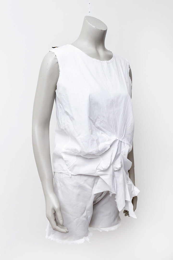 Vintage Comme des Garçons top van wit katoen met ingezette sterren