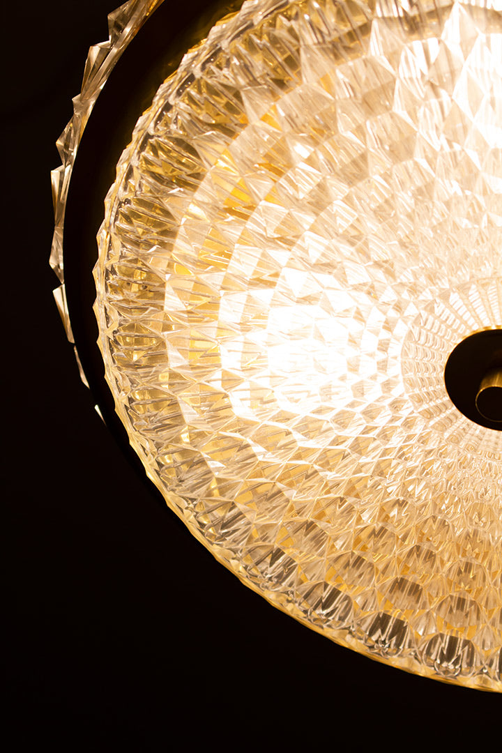 Vintage Deense hanglamp Vitrika 27901 met messing en facetglas