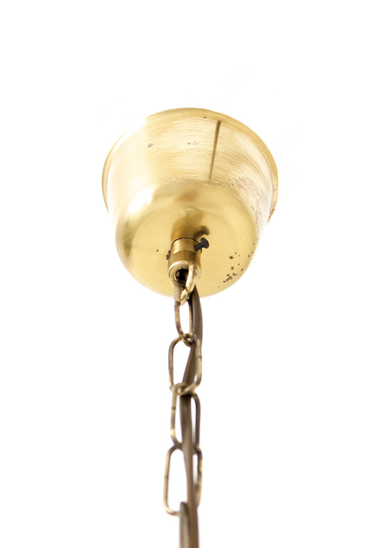 Vintage Deense hanglamp Vitrika 27901 met messing en facetglas