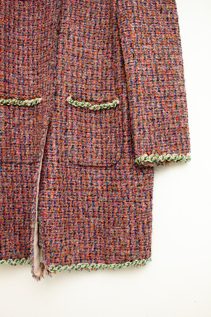Vintage Dolce & Gabbana gemêleerde jas afgewerkt met chains