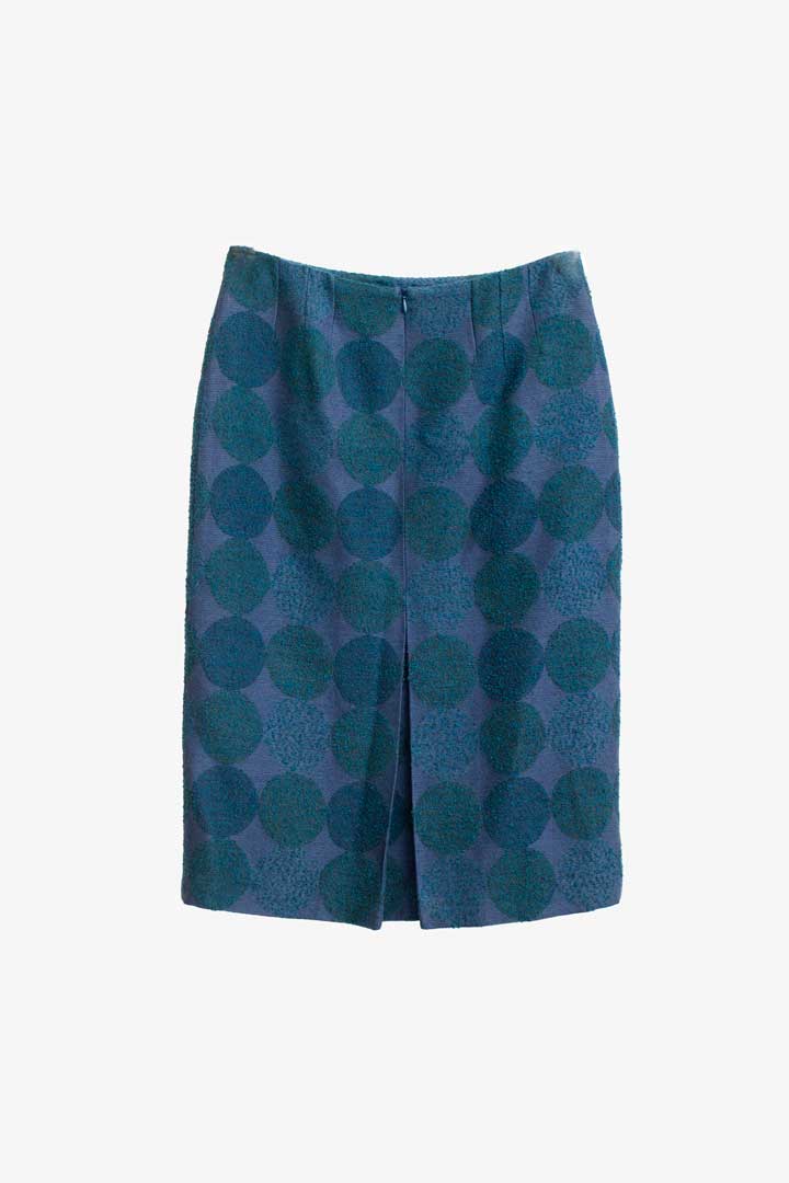 Vintage Dries van Noten pencil skirt blauw groen