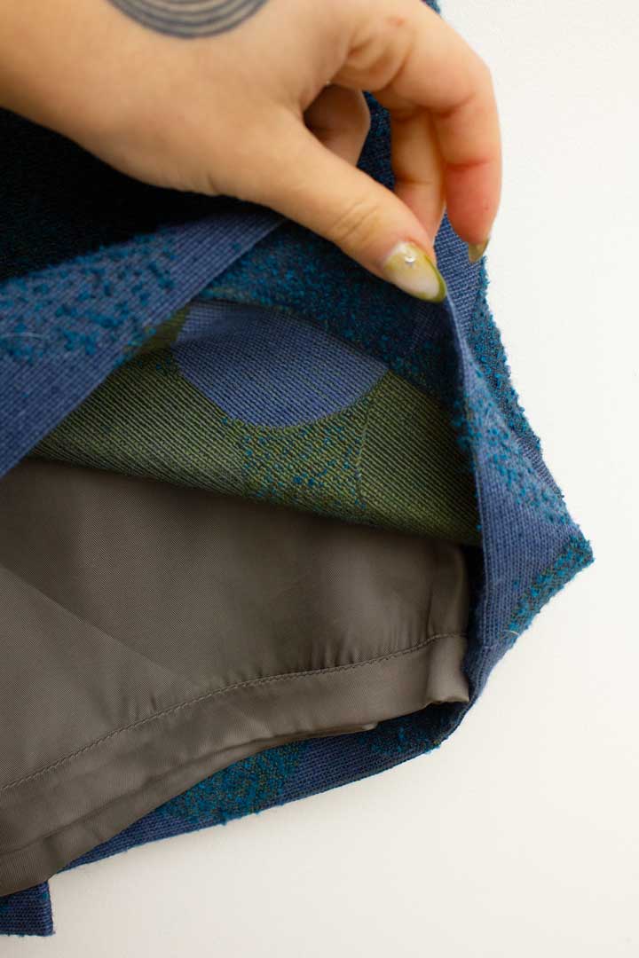 Vintage Dries van Noten pencil skirt blauw groen