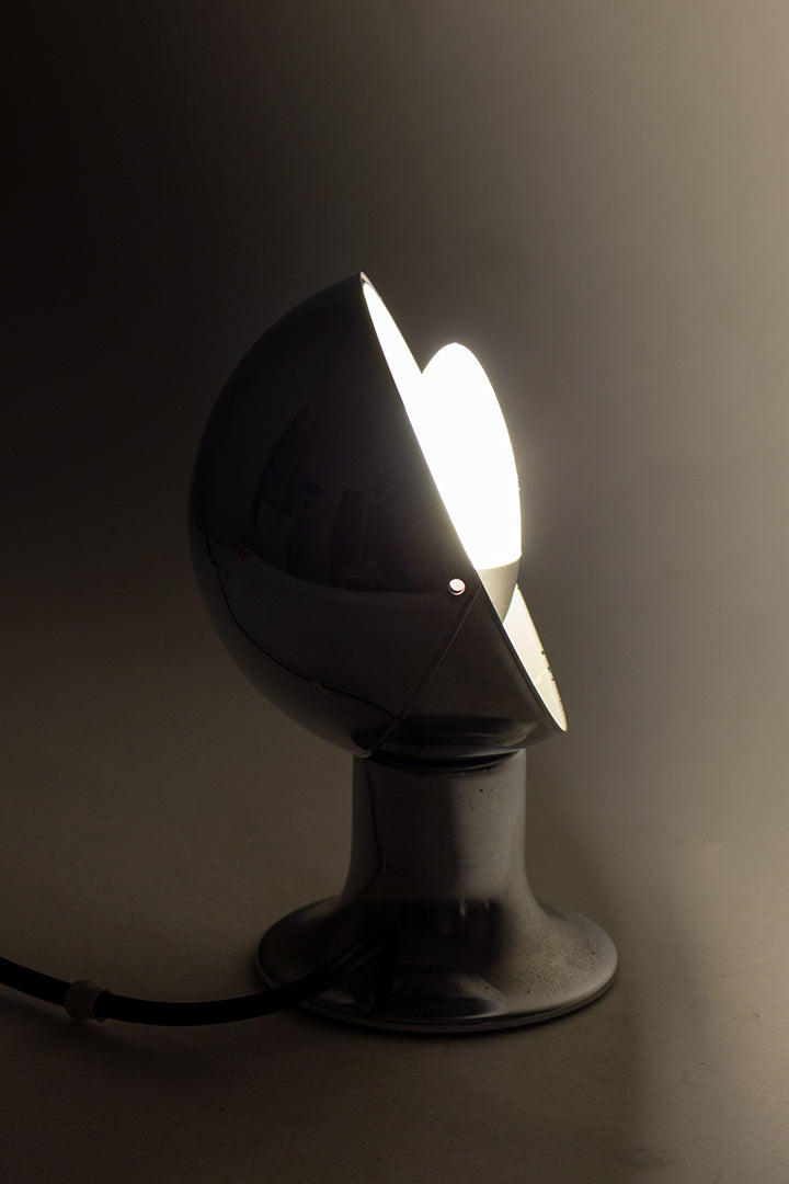 Vintage Egon Hillebrand Eclips lamp van verchroomd metaal