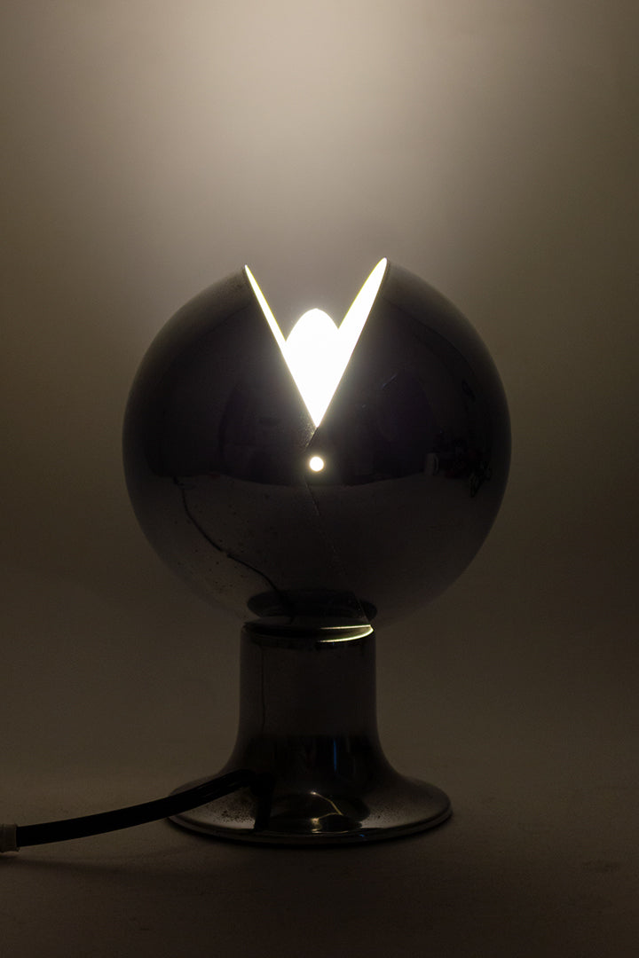 Vintage Egon Hillebrand Eclips lamp van verchroomd metaal