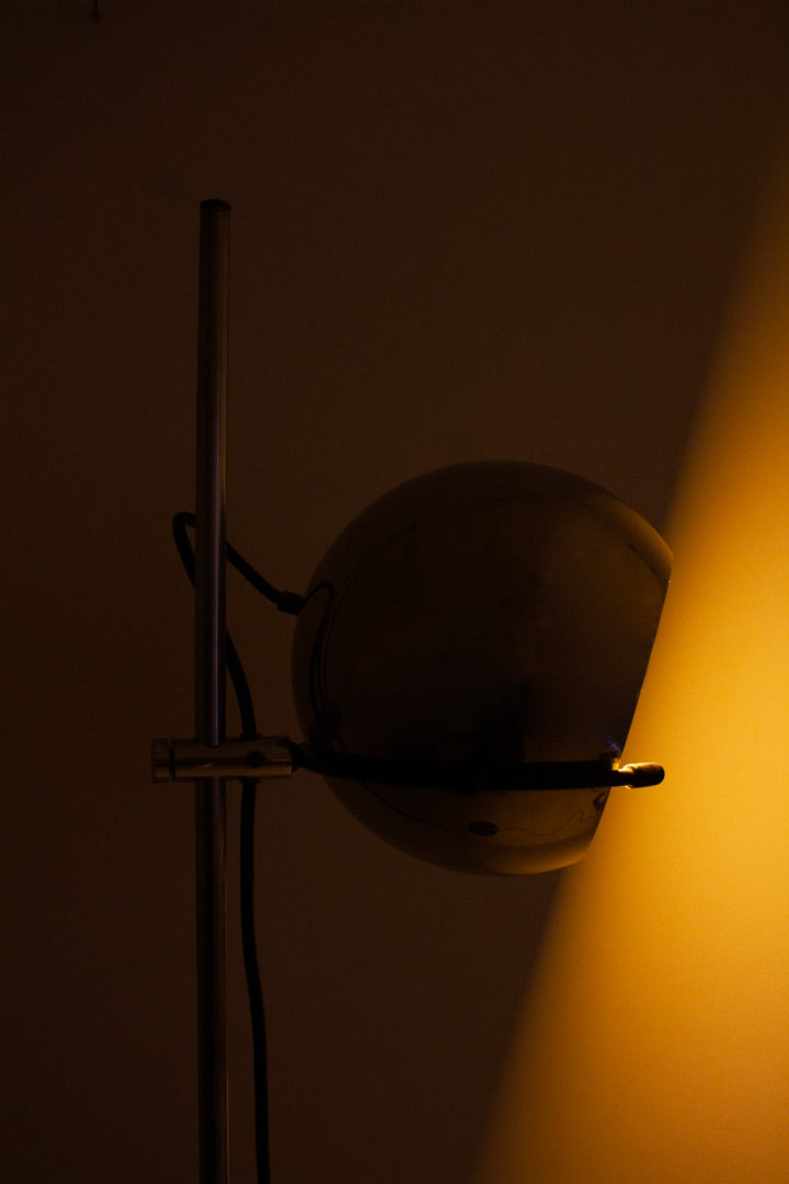 Vintage Gepo vloerlamp verchroomde bol