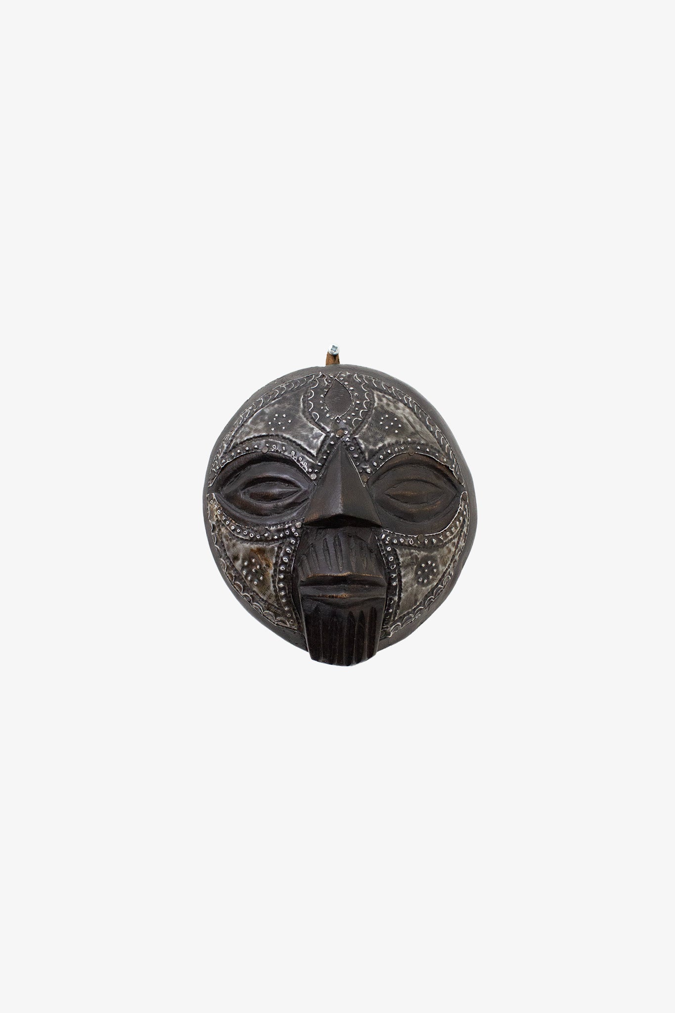 Vintage Ghanees Ashanti masker van handgesneden hout