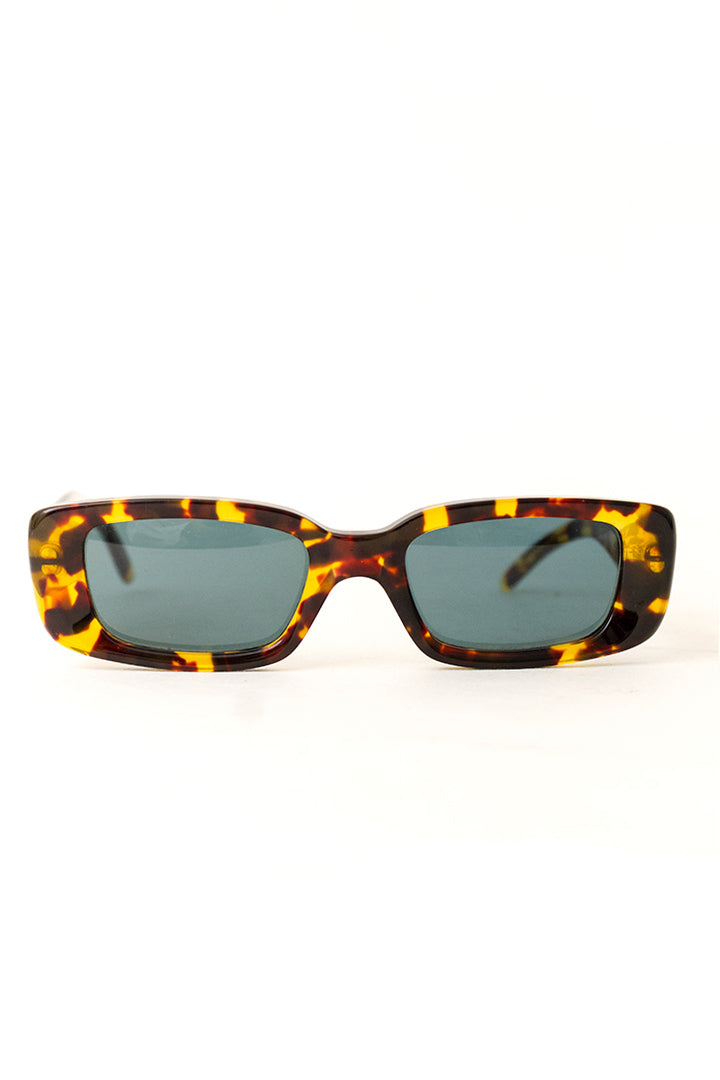 Vintage Gucci zonnebril met bruin gemêleerd rechthoekig montuur