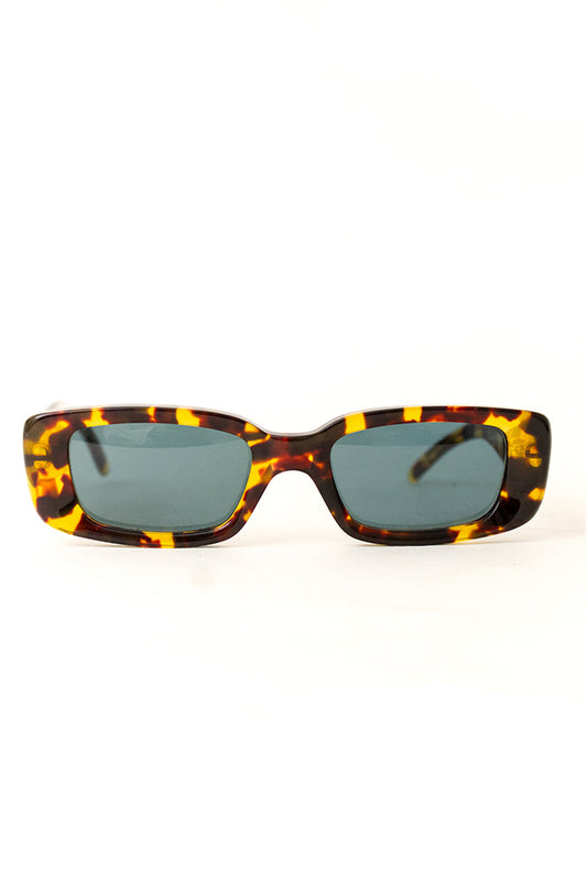 Vintage Gucci zonnebril met bruin gemêleerd rechthoekig montuur