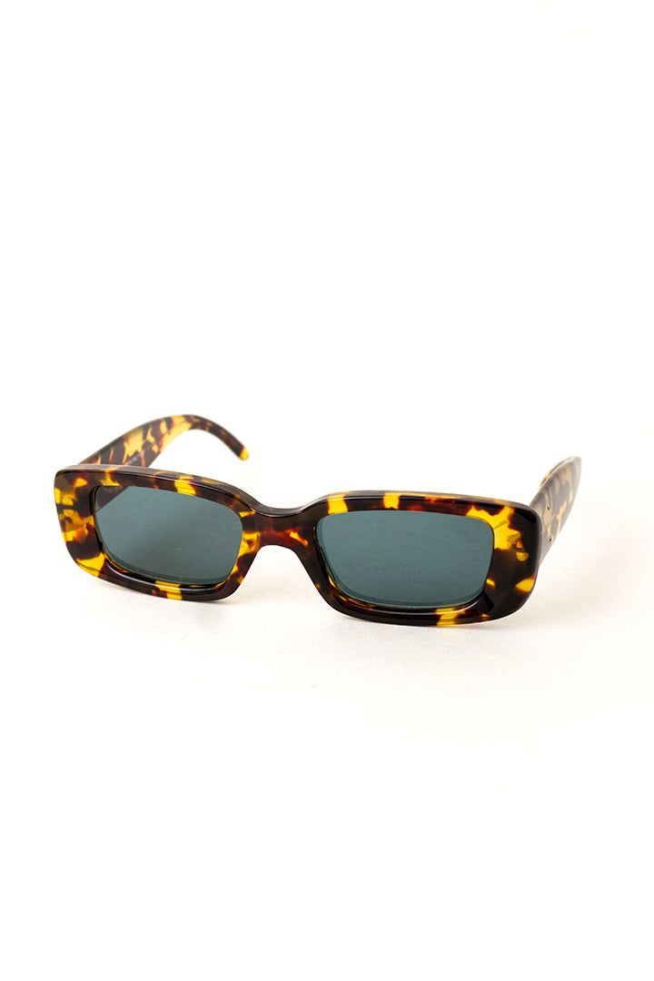 Vintage Gucci zonnebril met bruin gemêleerd rechthoekig montuur