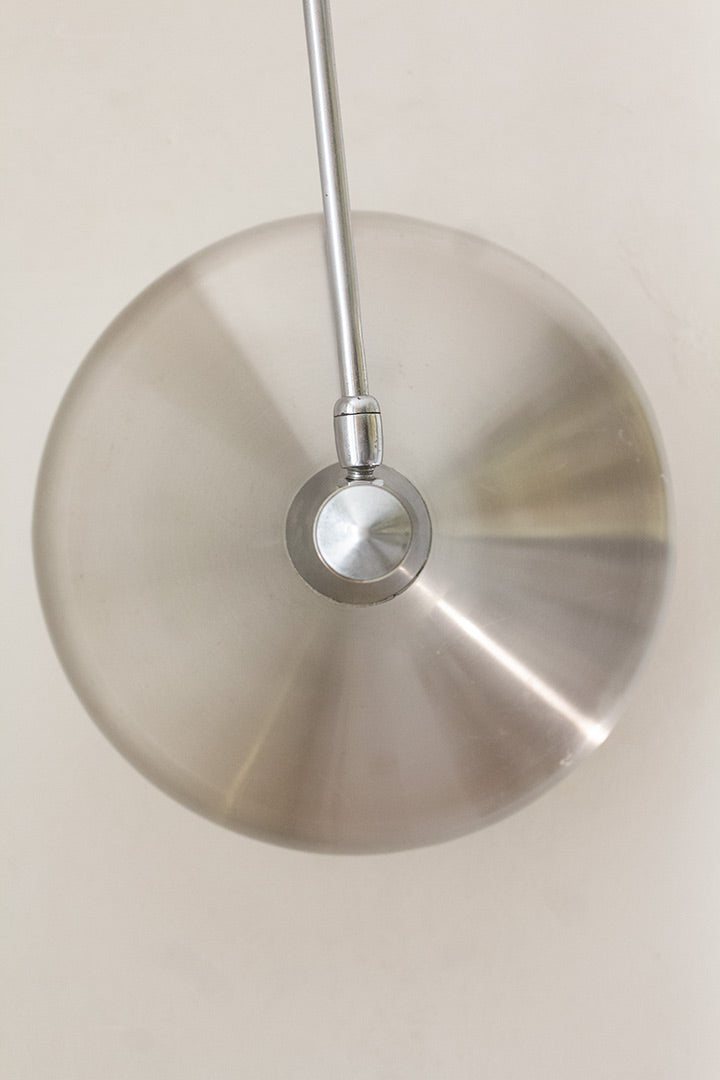 Vintage Hala trompet wandlamp van zilverkleurig metaal