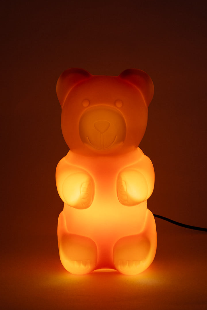 Vintage Heico jelly beer tafellamp/wandlamp oranje