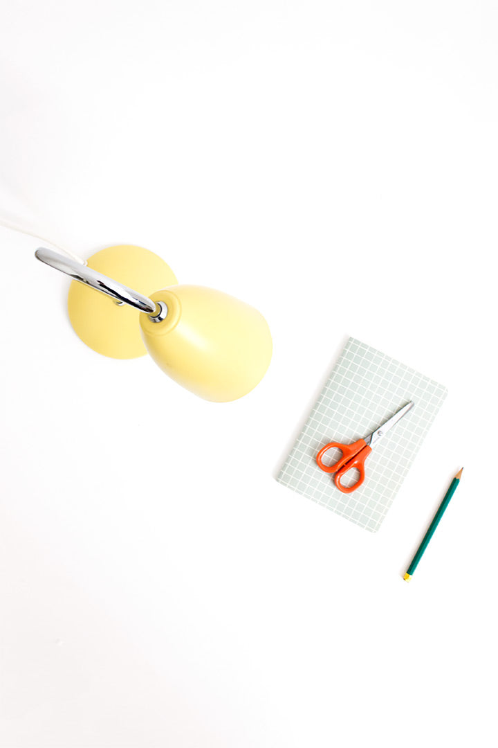 Vintage Hema bureaulamp lichtgeel