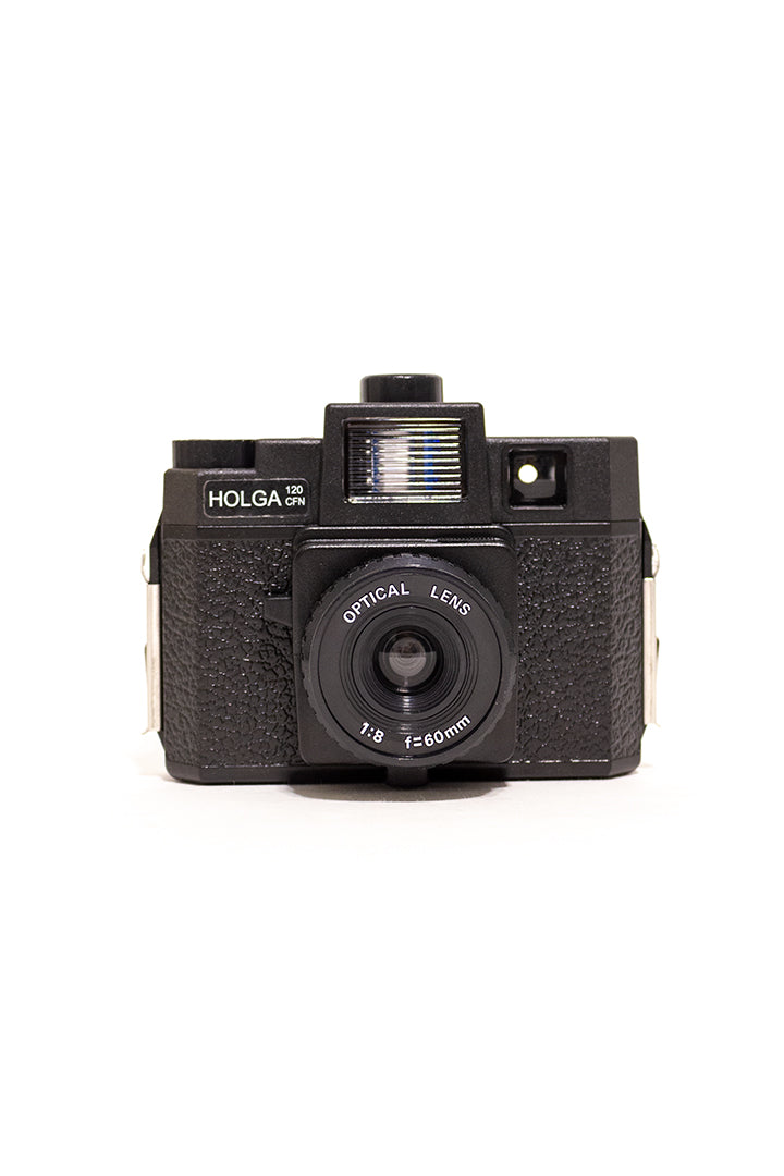 Vintage Holga 120 camera met kleurenflitser