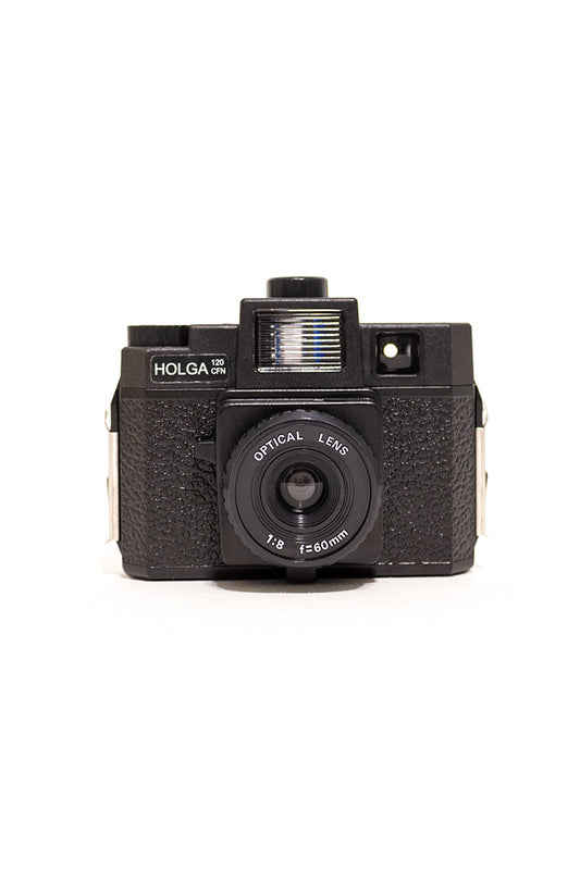 Vintage Holga 120 camera met kleurenflitser