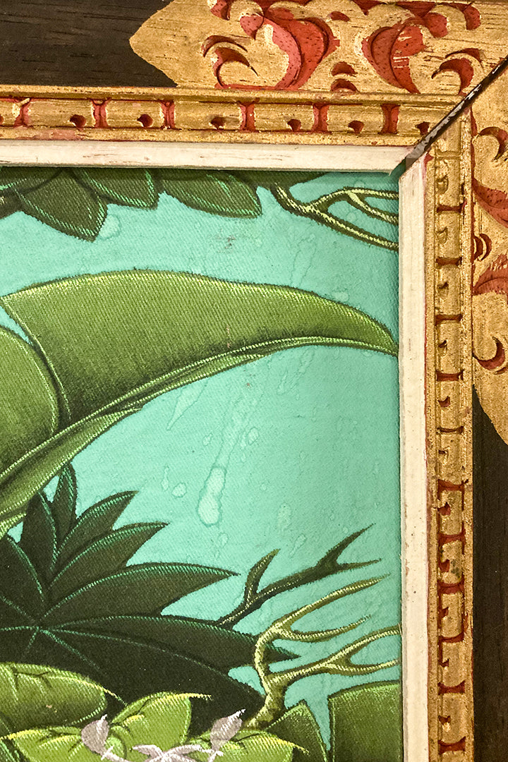 Vintage Indonesisch schilderij vogels in de jungle Ubud Bali