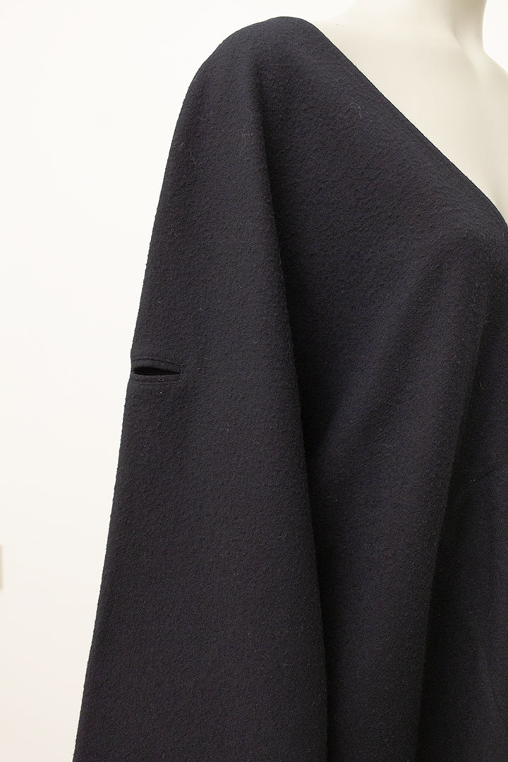 Vintage Issey Miyake zwarte wollen top met laag uitgesneden v-hals