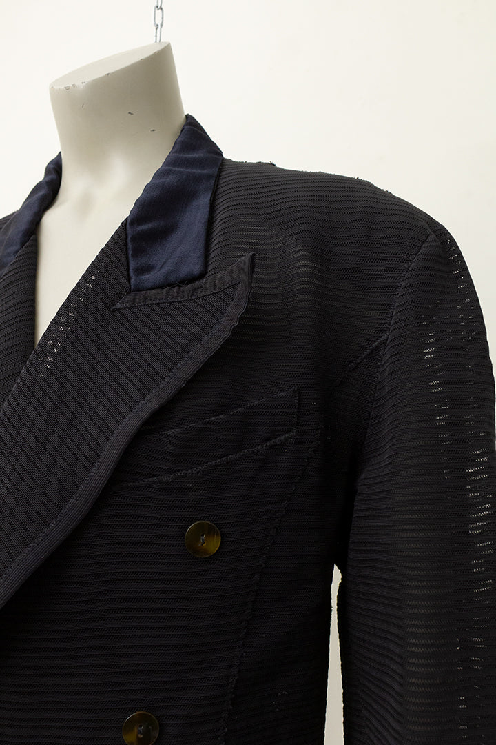Vintage Jean Paul Gaultier blazer van zwart see-through stretch stof