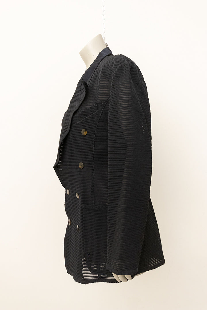 Vintage Jean Paul Gaultier blazer van zwart see-through stretch stof