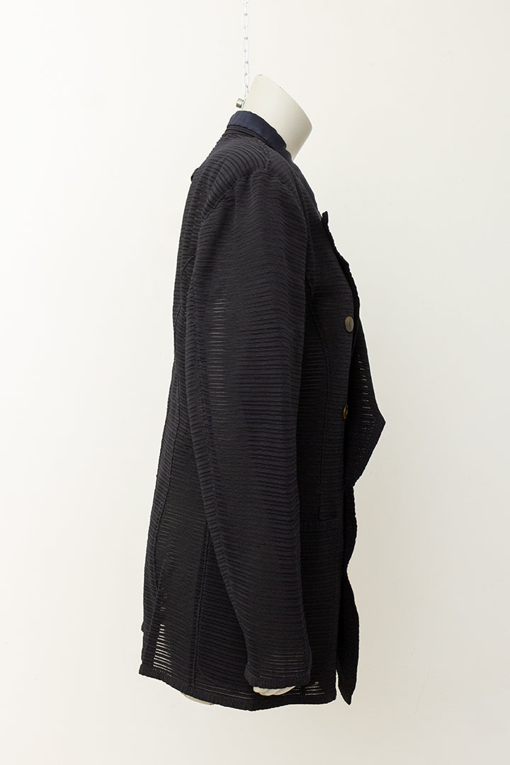 Vintage Jean Paul Gaultier blazer van zwart see-through stretch stof