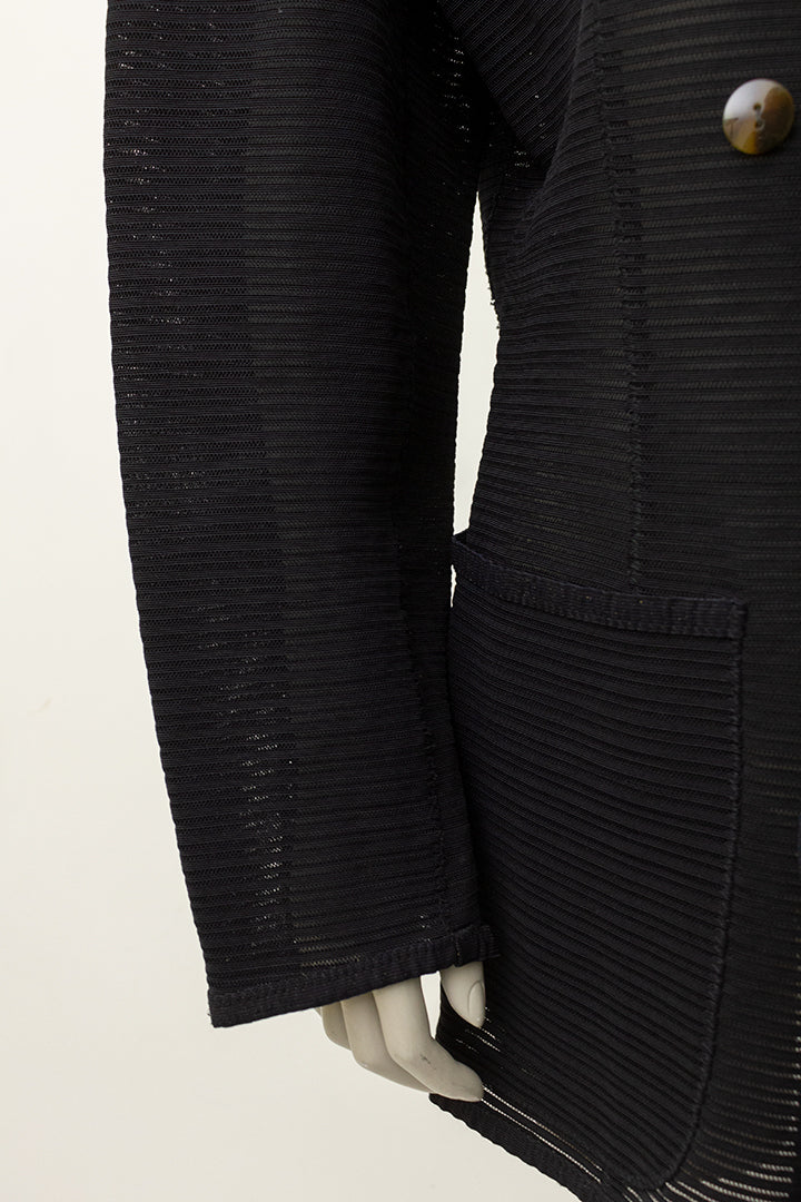 Vintage Jean Paul Gaultier blazer van zwart see-through stretch stof