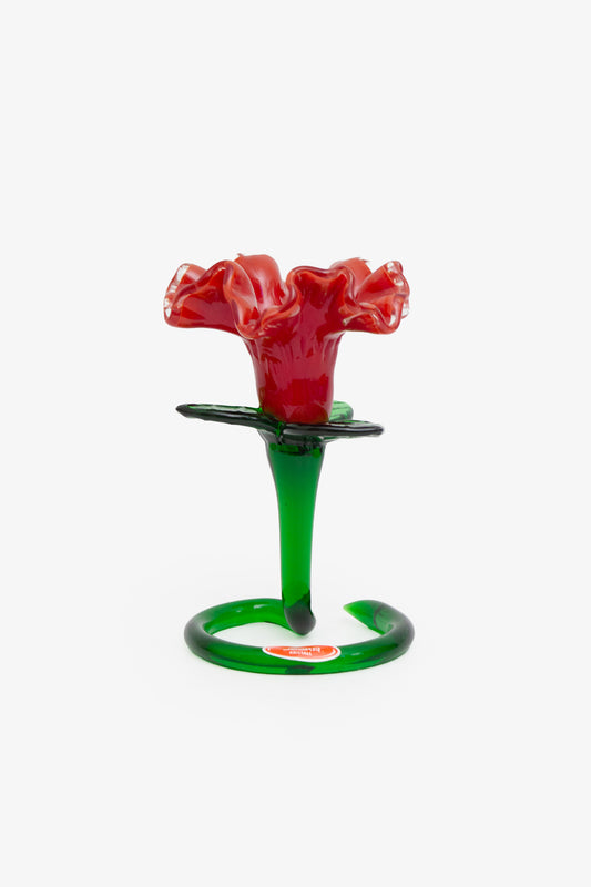 Vintage Joska glazen bloem kandelaar 