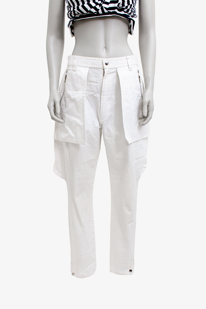 Vintage Kansai Yamamoto witte katoenen broek jodhpur stijl