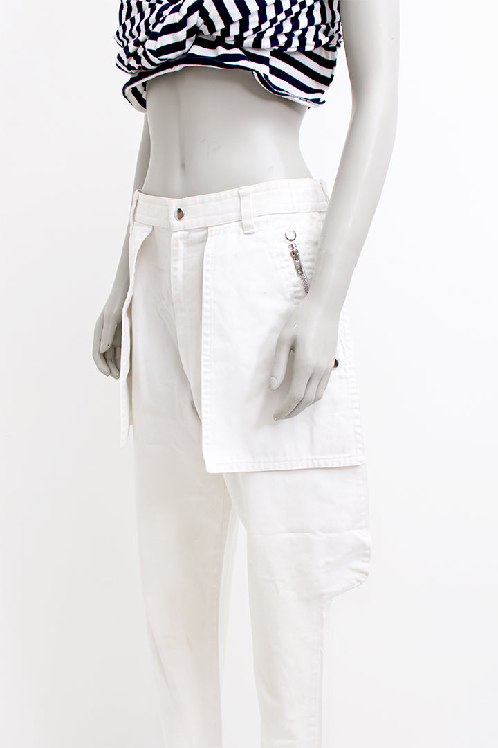 Vintage Kansai Yamamoto witte katoenen broek jodhpur stijl