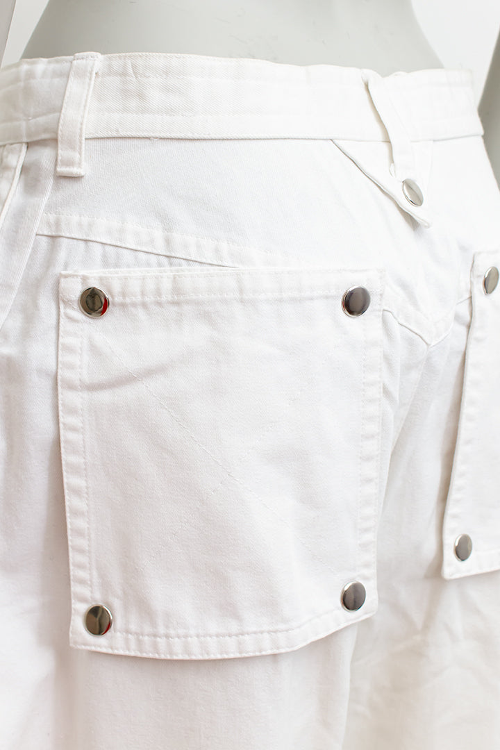 Vintage Kansai Yamamoto witte katoenen broek jodhpur stijl