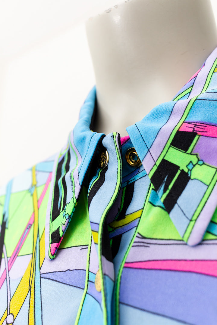 Vintage Leonard Paris jurk met neon print jaren 80