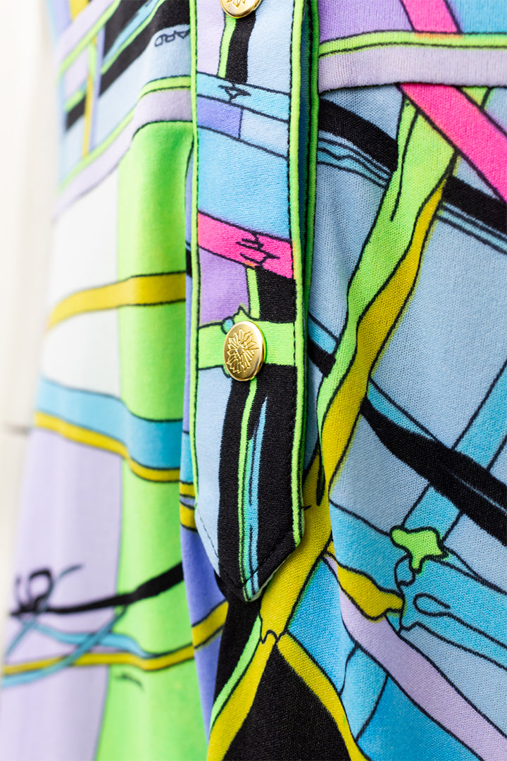 Vintage Leonard Paris jurk met neon print jaren 80