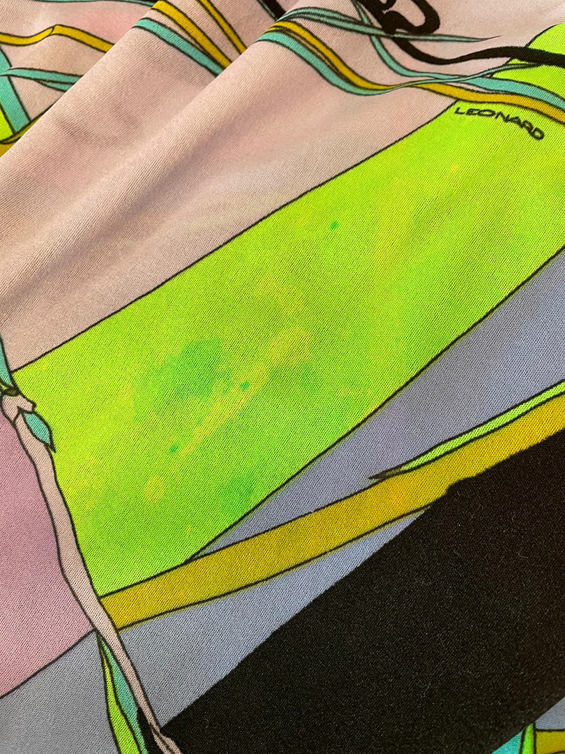 Vintage Leonard Paris jurk met neon print jaren 80