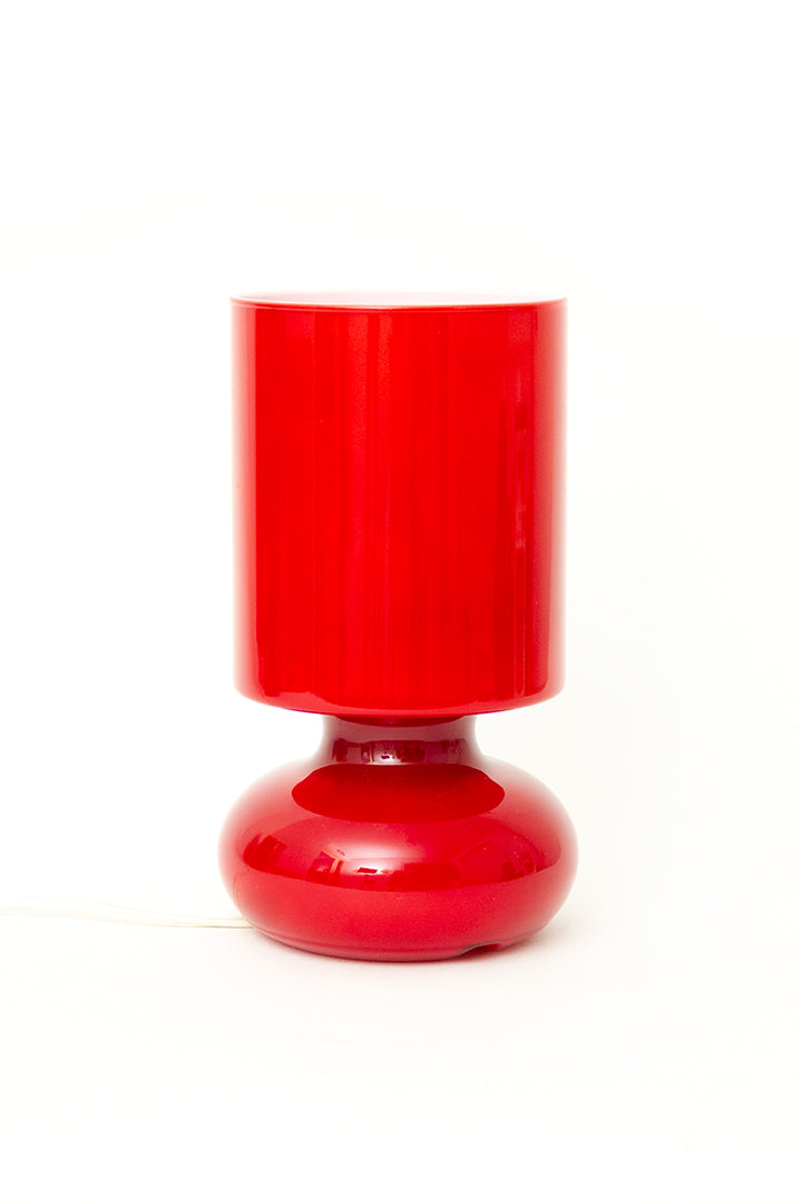 Vintage Lykta Ikea tafellamp mushroom van rood glas