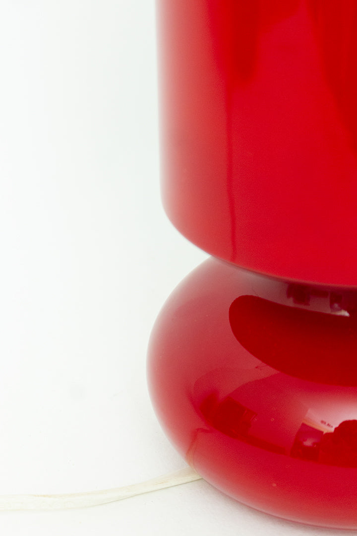 Vintage Lykta Ikea tafellamp mushroom van rood glas