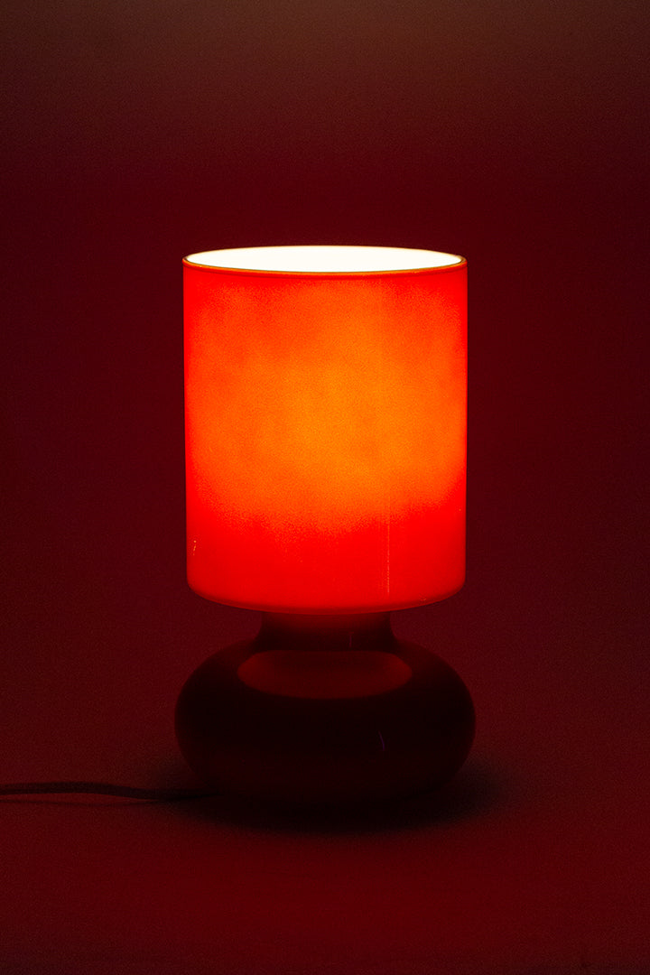 Vintage Lykta Ikea tafellamp mushroom van rood glas