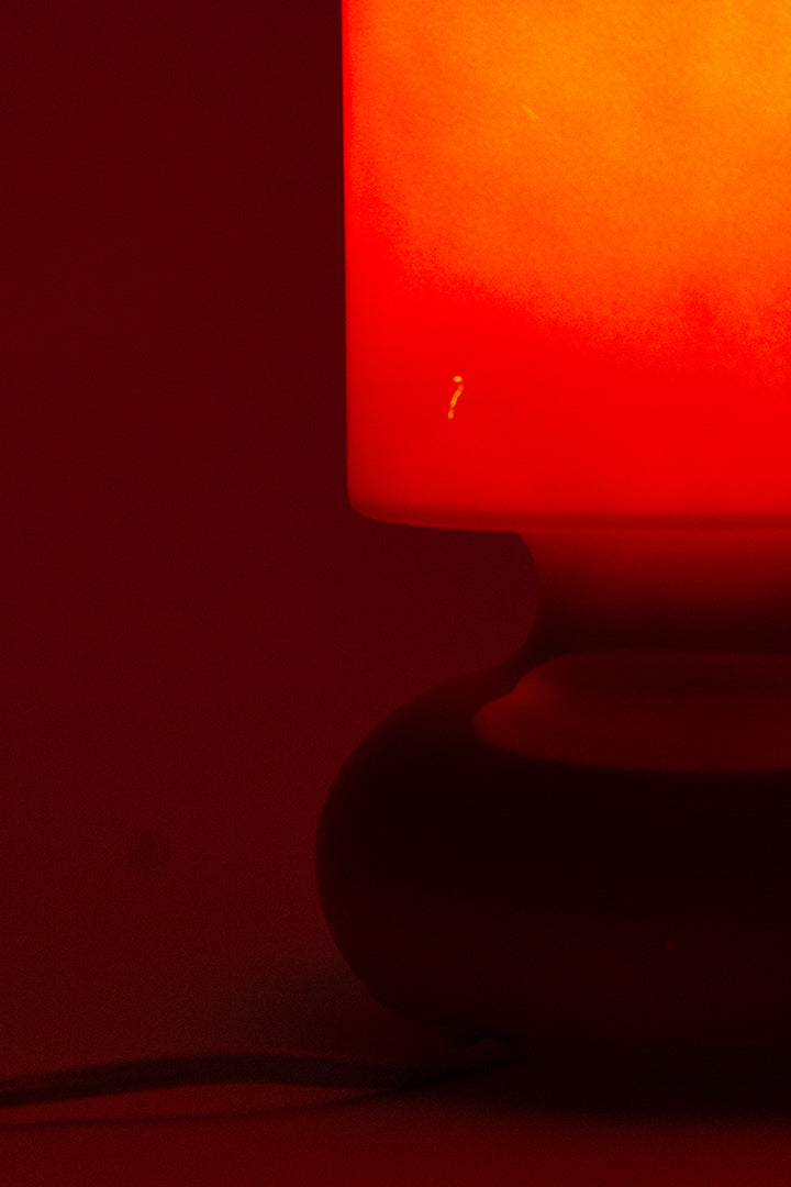 Vintage Lykta Ikea tafellamp mushroom van rood glas