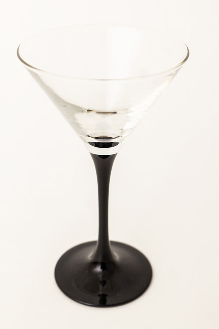 Vintage Martini glazen met zwarte voet - set van 4 stuks
