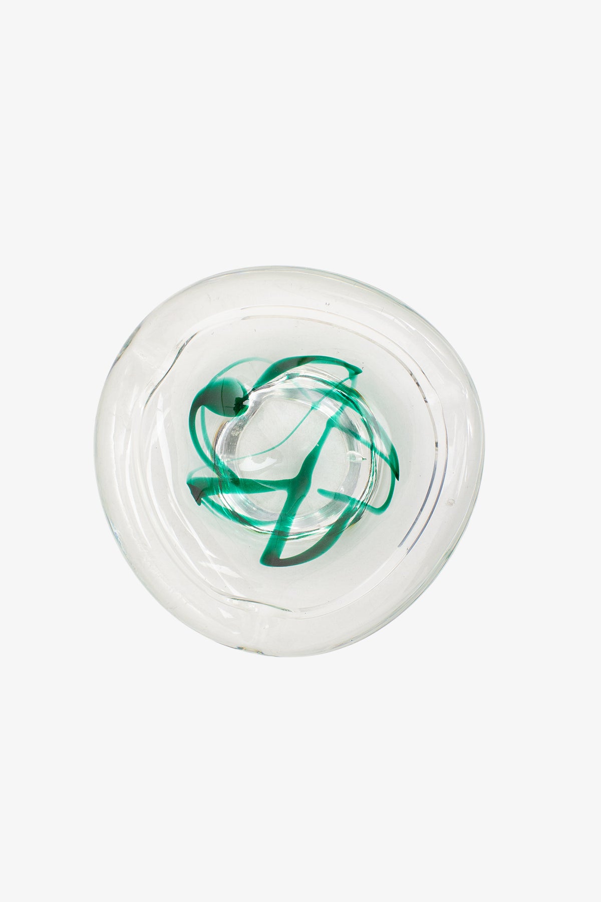Vintage Max Verboeket Kristalunie groen swirl bakje