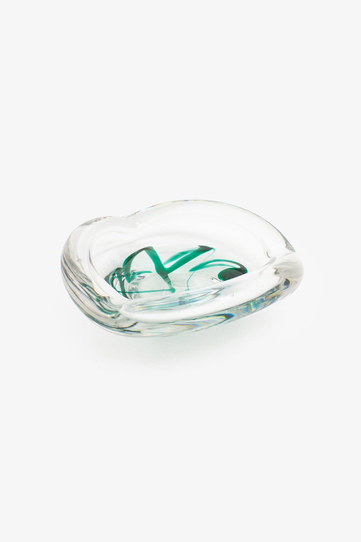 Vintage Max Verboeket Kristalunie groen swirl bakje