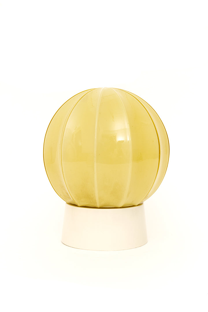 Vintage Niko plafonnière gele glazen bol Art Deco