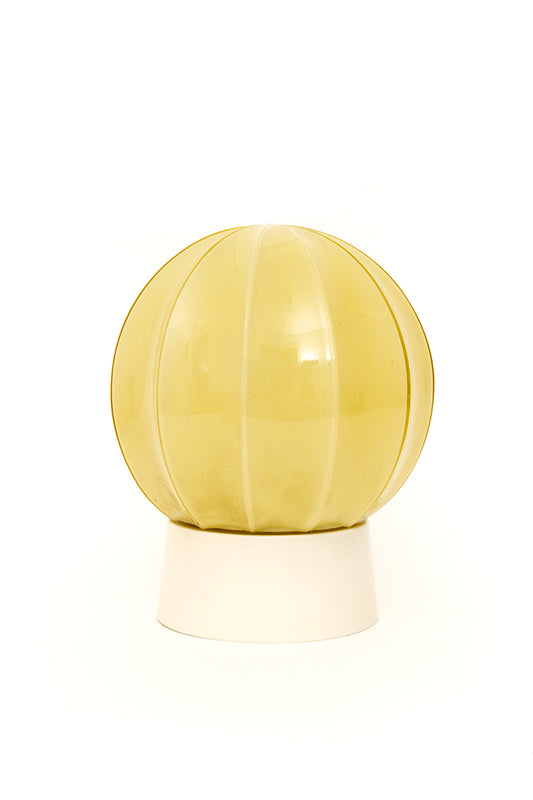 Vintage Niko plafonnière gele glazen bol Art Deco