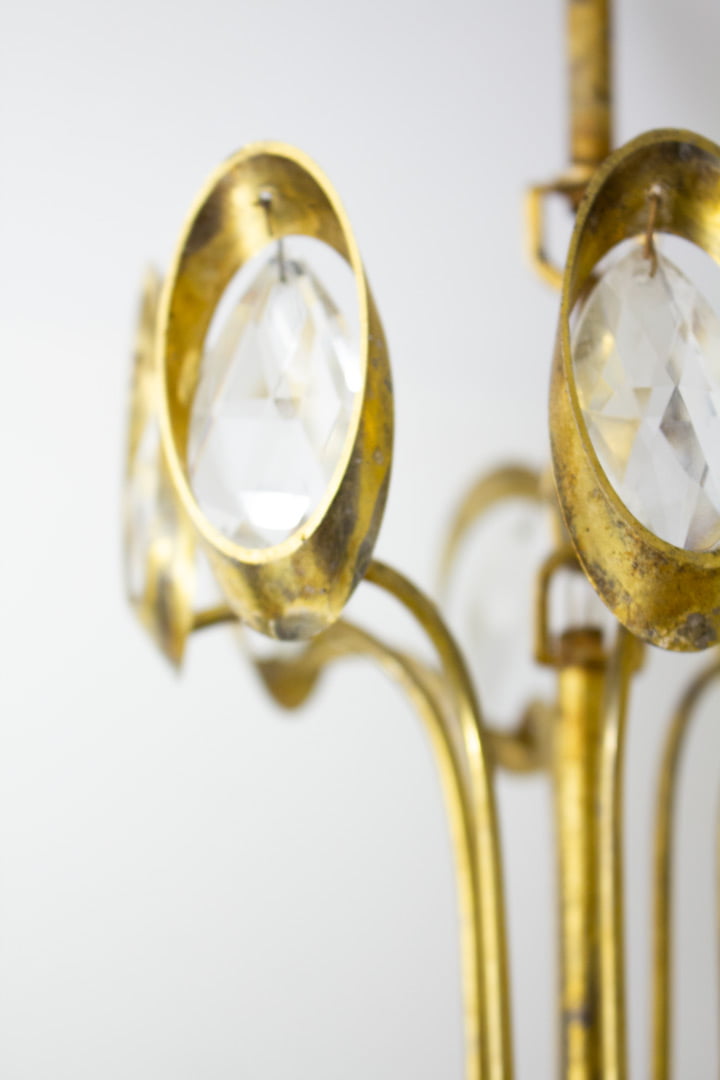 Vintage Palwa kroonluchter met kristallen