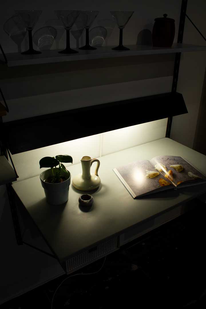 Vintage Pilastro wandsysteem met bureau en lichtbak