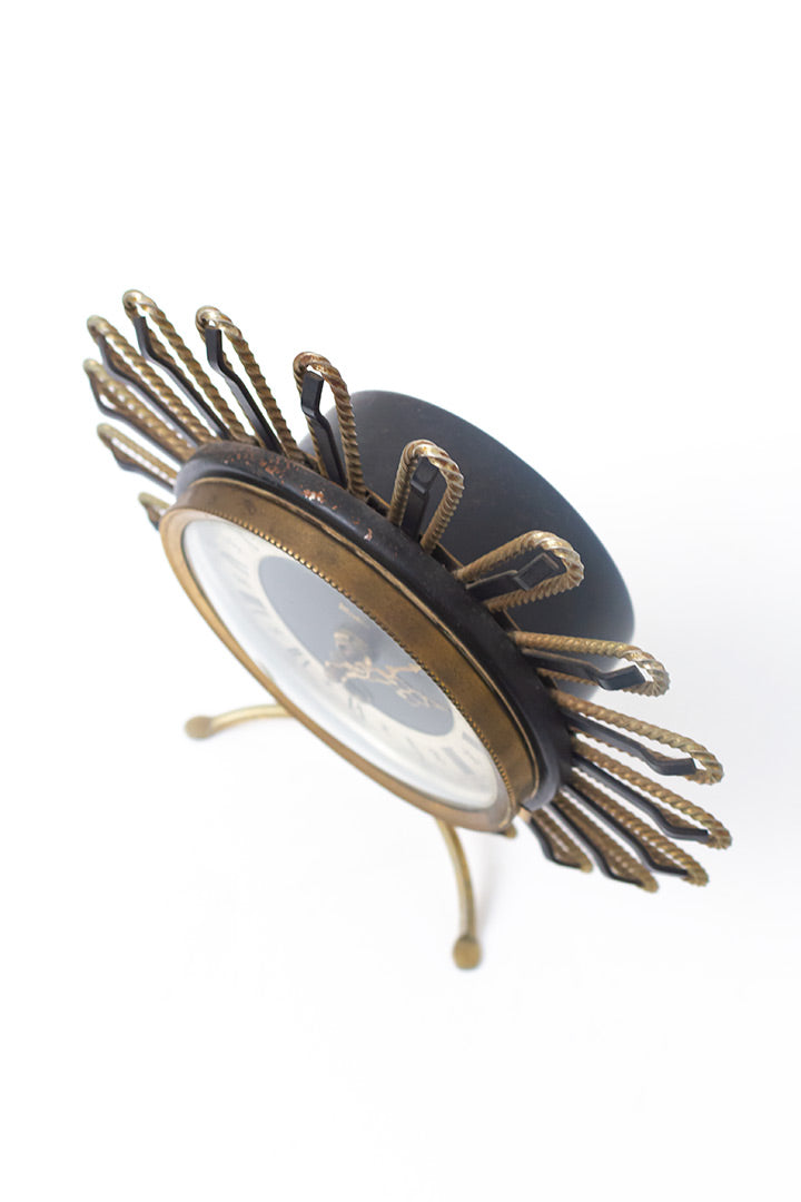 Vintage Plato sunburst klok Mid-Century Modern jaren 50