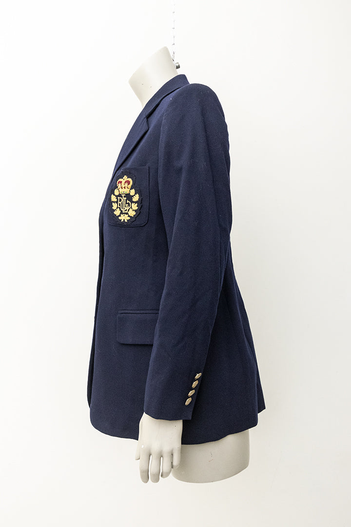 Vintage Ralph Lauren blazer van donkerblauw wol met logo