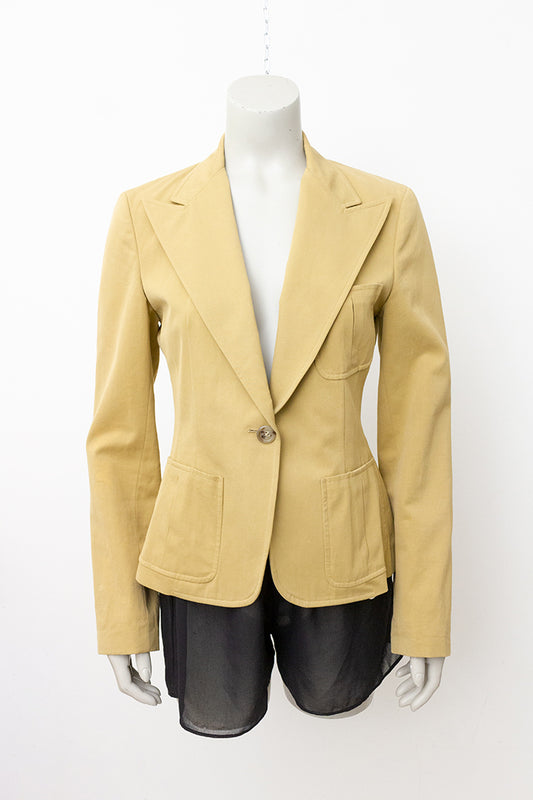 Vintage Ralph Lauren blazer van lichtbruin katoen