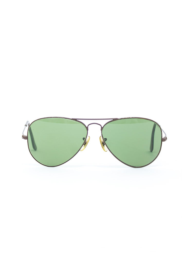 Vintage Ray-Ban Aviator B&L 3025 zonnebril mat bruin met case
