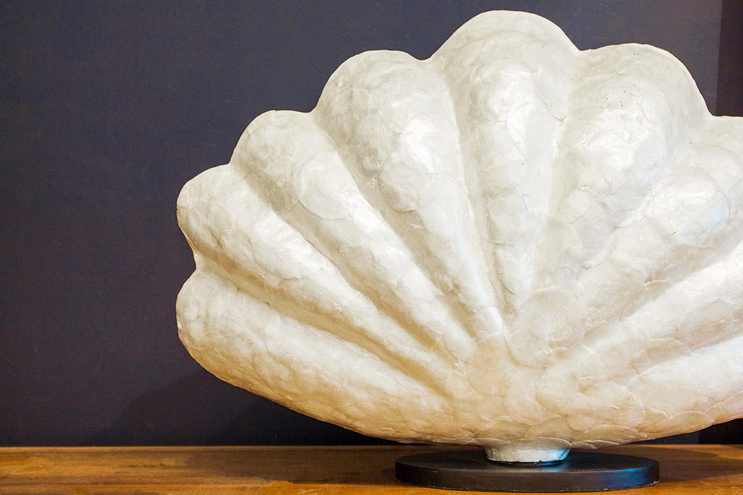 Vintage schelplamp parelmoer