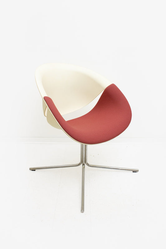 Vintage crème So Happy fauteuil Marco Maran met rode bekleding